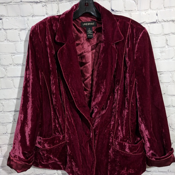 red crushed velvet blazer